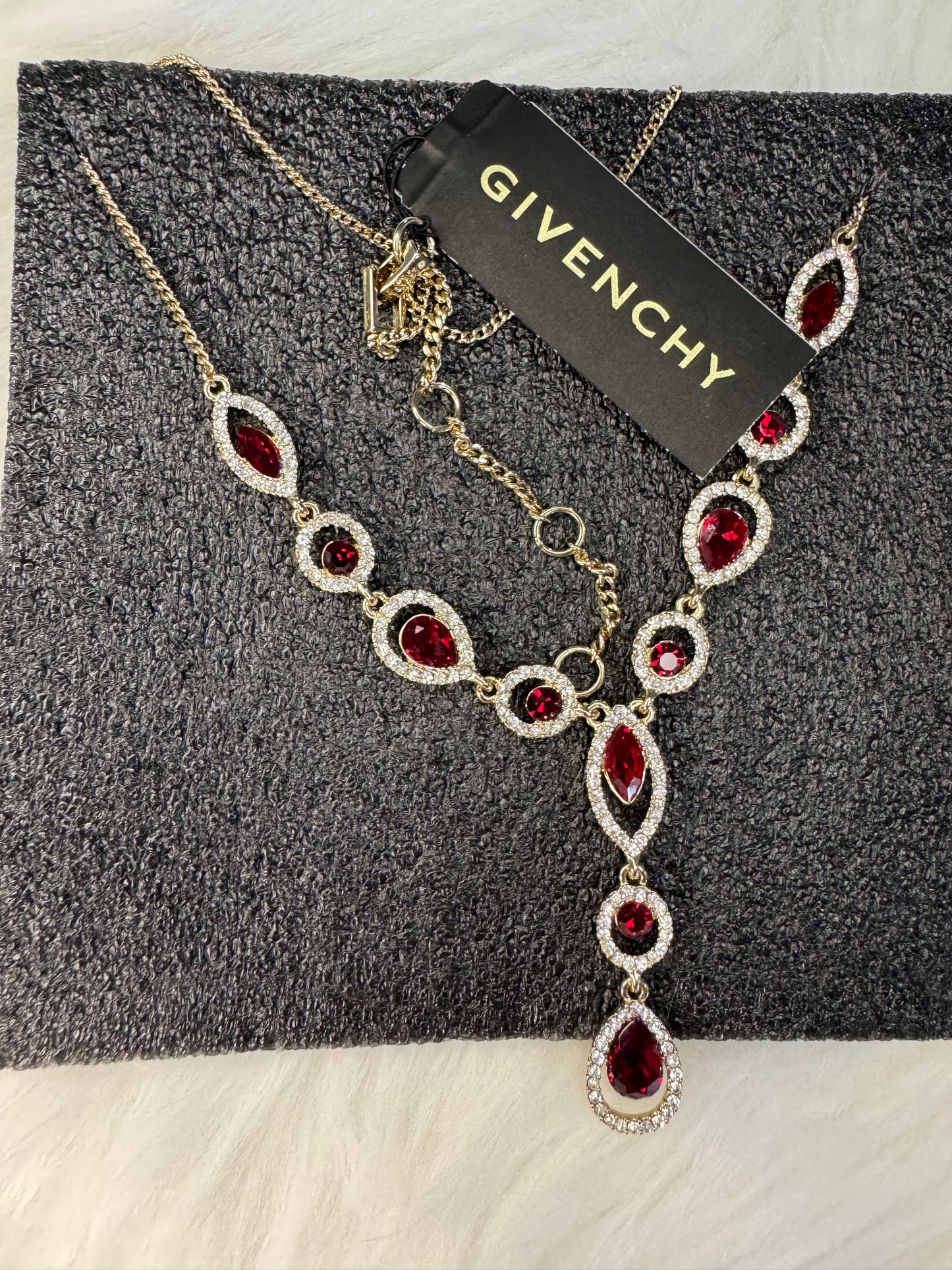Givenchy necklace with red diamonds