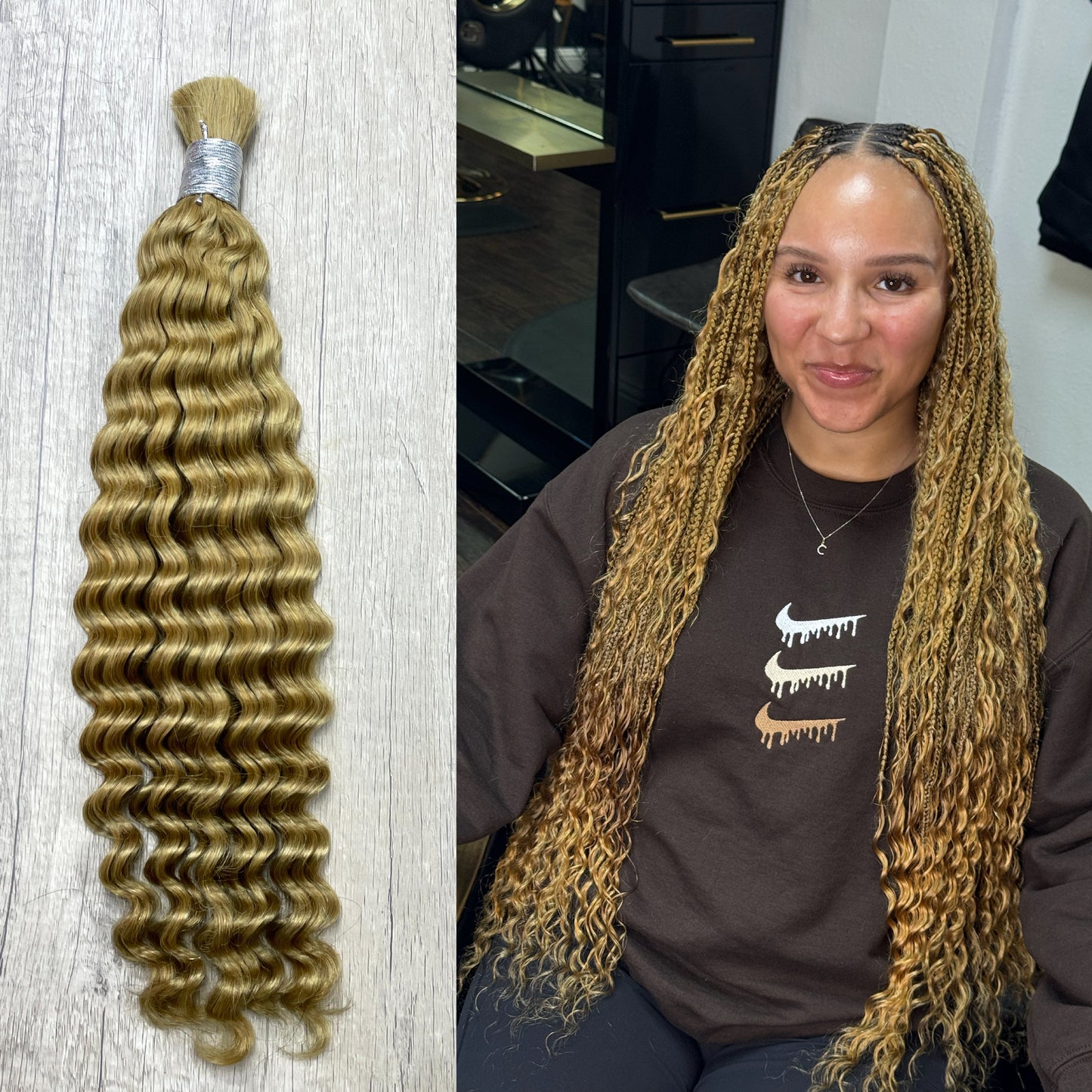 Color #27 Burmese virgin bulk hair