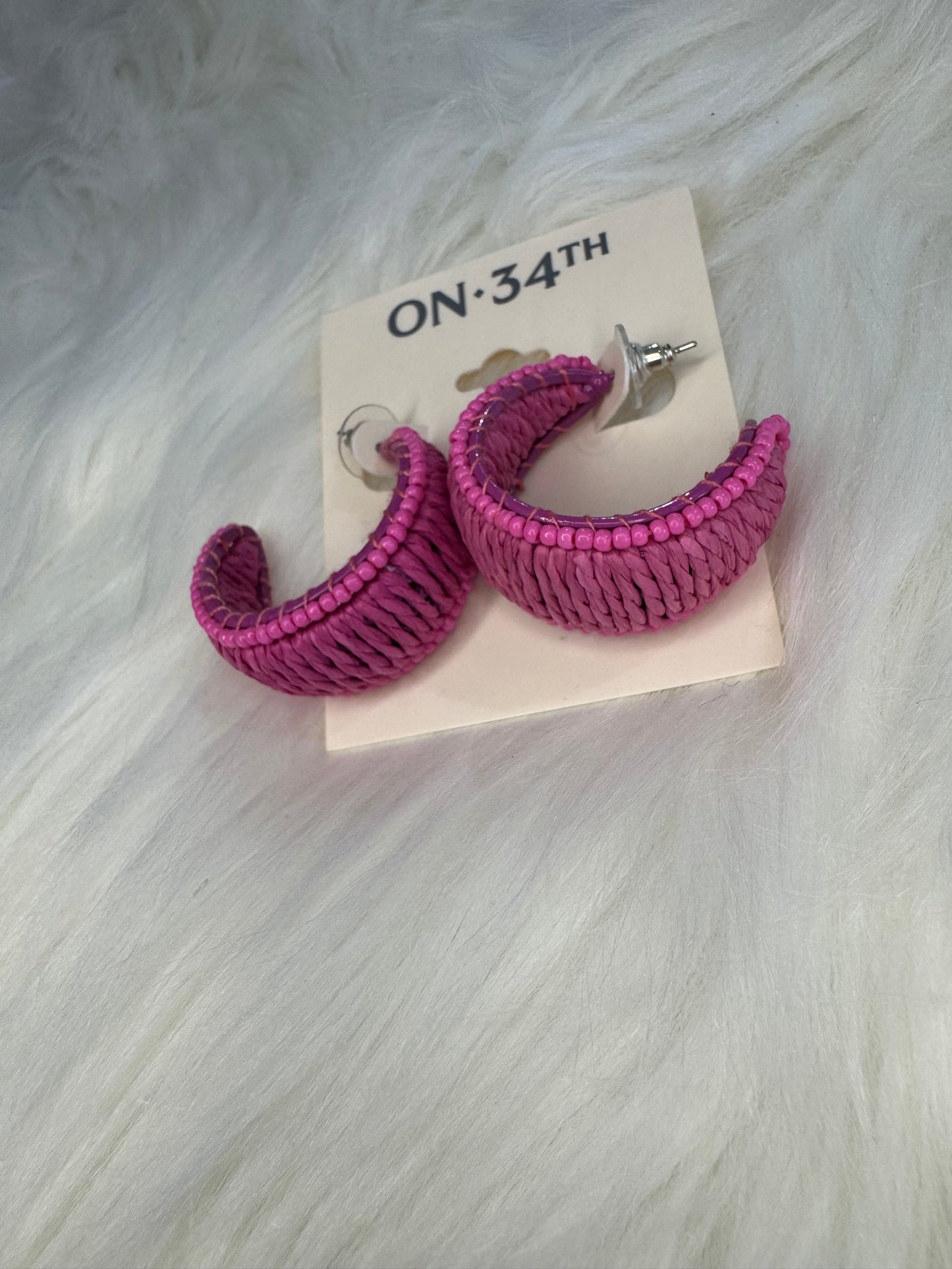 On 34th pink earrings