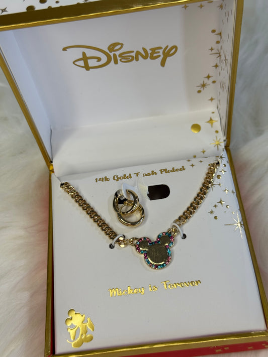 Disney necklace + earrings