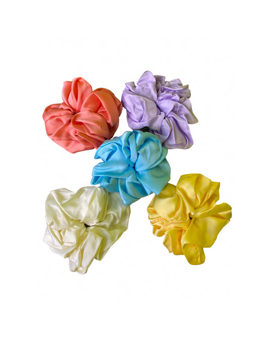 Set of 5 oversized satin scrunchies